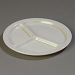 Carlisle KL10270 10-in Diameter 3-Compartment Plate, Melamine, Adobe