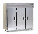 Delfield SSR3S 3-Section Refrigerator w/ Solid Full Doors, Stainless, 78.89-cu ft