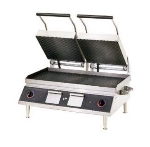 Star Manufacturing CG28IE-230 Double Panini Grill, 14 x 28-in Grooved Cast Iron Plates, Export