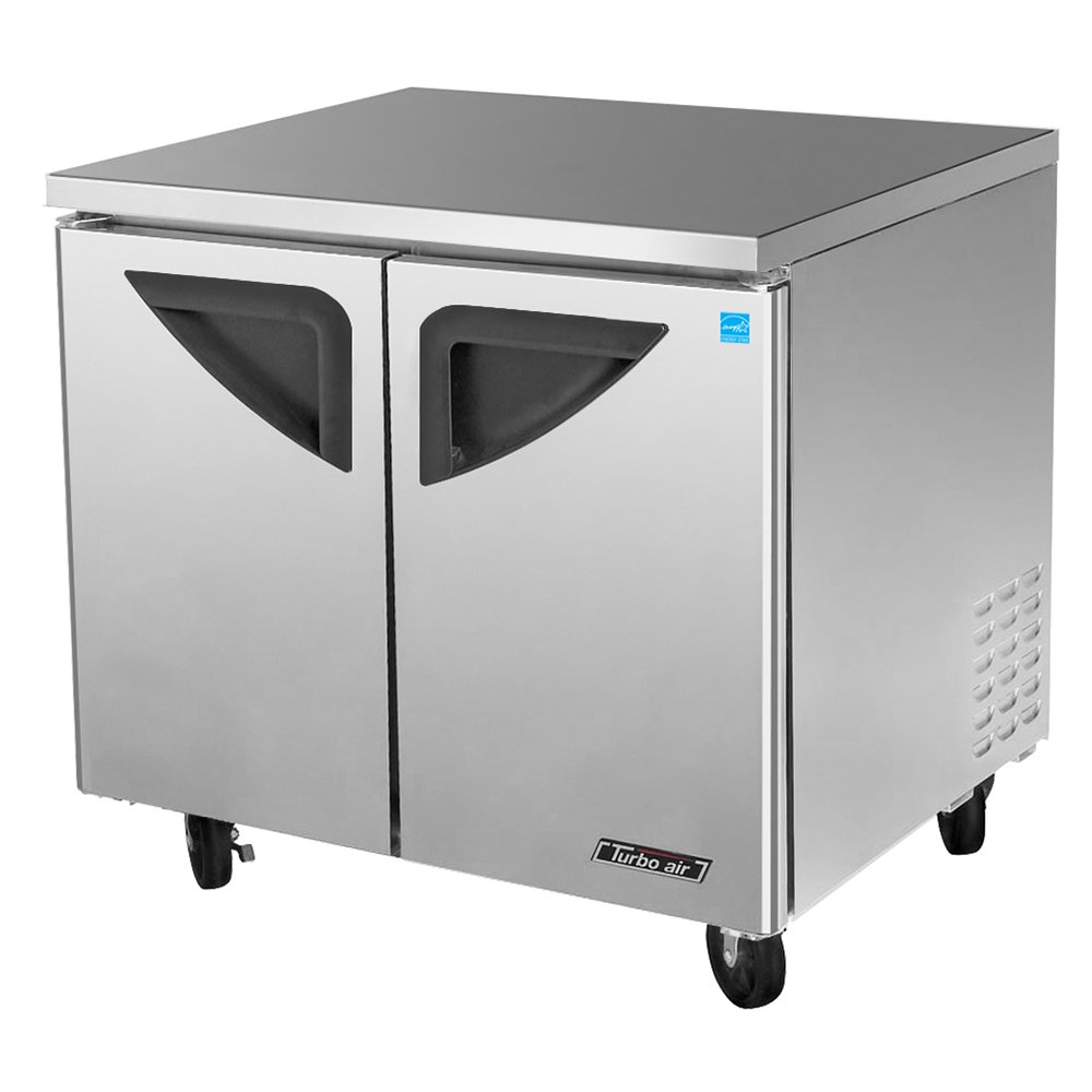 Turbo Air TUF36SD 9.2cu ft Undercounter Freezer w/ (2) Section & (2