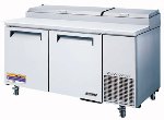 Turbo Air TPR67SD Pizza Prep Table w/ 9-Condiment Pans & 2-Doorss, 20-cu ft