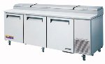 Turbo Air TPR-93SD Pizza Prep Table w/ 12-Condiment Pans & 3-Doors, 31-cu ft