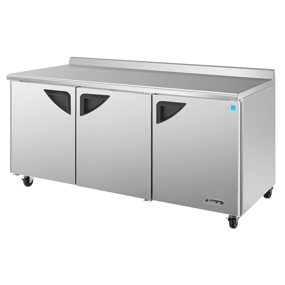 Turbo Air TWR-72SD 73" Worktop Refrigerator w/ (3) Sections, 115v