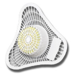 Continental Commercial 165-3 Urinal Screen w/ Deodorant Block, Citrus Scent, Orange Block