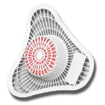 Continental Commercial 165-4 Urinal Screen w/ Deodorant Block, Strawberry Scent, Red Block