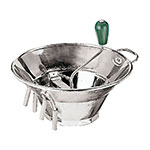 World Cuisine 4257331 Food Mill, 3-Plates, 5-Qt Capacity, 3-lbs/Minute, Tinned Steel