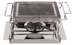 World Cuisine 41315-02 Table Top Stone Grill w/ Stainless Steel Holder, 7.5 x 7.5-in