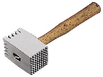 World Cuisine 42508-00 Meat Tenderizer w/ Wood Handle, 12.5-in, Aluminum