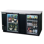 Beverage Air BB68G-1-B 69-in Back Bar Cooler, Glass Doors, Black w/ Galvanized Top