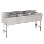 Supreme Metal CRB-53C Bar Sink, 5', 3 Compartments, Challenger Series