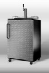Summit Refrigeration SBC4907DPL Beer Dispenser w/ Tap, Holds 1-Keg, Black/Diamond Plate Door