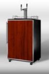 Summit Refrigeration SBC4907FRTWIN Beer Dispenser w/ Twin Tap, Holds 1-Keg, Black/Custom Door