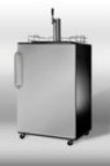 Summit Refrigeration SBC4907SSTB Beer Dispenser w/ Tap, Holds 1-Keg, Handle, Black/Stainless