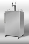 Summit Refrigeration SBC490OSTWIN Beer Dispenser, Outdoor or Indoor, SS, CO2 Tank & Reg, 2 Mini Keg