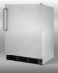 Summit Refrigeration SCR600LOSSD Beverage Merchandiser, Lock & Wooden Shelves, Stainless, 5.5-cu ft