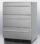 Summit Refrigeration SP6DSSTBOS Outdoor Undercounter Refrigerator w/ 3-Drawers, Stainless