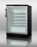 Summit Refrigeration SWC6GBL Undercounter Wine Cellar w/ Glass Door & Lock, 52-Bottles, Black