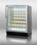 Summit Refrigeration SWC6GBLCSSWO Wine Cellar, SS Cab, Glass Door, Wooden Shelves, Front Lock, 52 Bottle