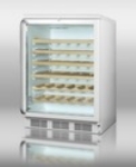 Summit Refrigeration SWC6GWLSHWO Wine Cellar, White, Glass Door, SS Handle, Wooden Shelves, 51 Bottle