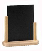 American Metalcraft ELEBME Double Sided Table Board w/ 6 x 9-in Blackboard, Natural