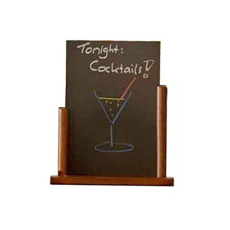 American Metalcraft ELEMLA Table Top Board w/ Removable Blackboard, 9x12", Mahogany