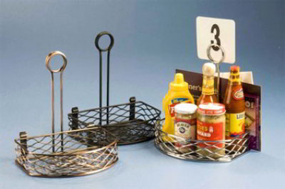 American Metalcraft SRBNU3 Birdnest Condiment Rack, 5-5/8 x 8 x 9-1/8 in H, Flat Back, Copper Finish