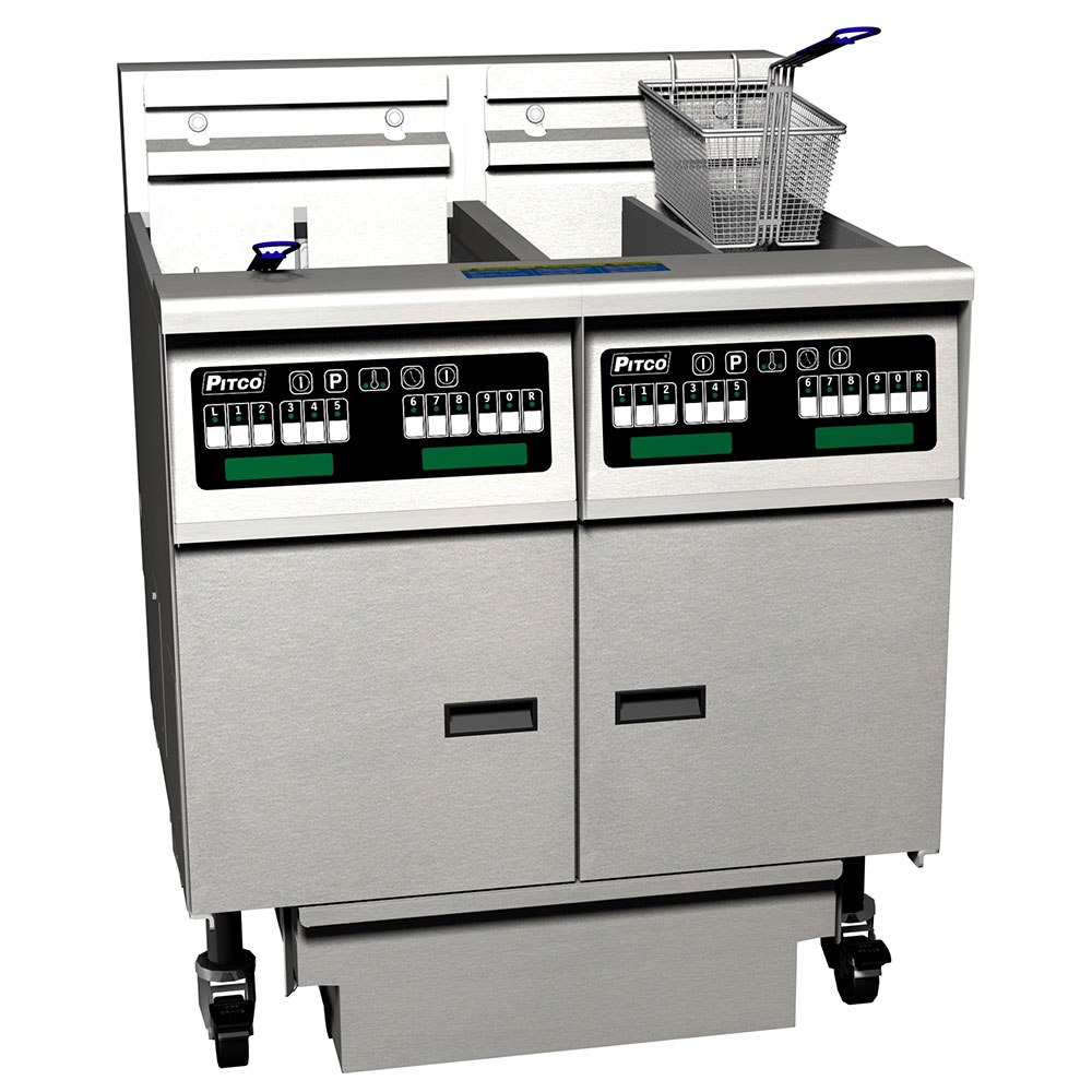 Pitco SE14X2FD Electric Fryer (2) 50lb Vat, Floor Model, 208v/3ph