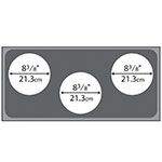 Vollrath 19188 Adaptor Plate, Three 8.375 in Holes, Stainless Steel