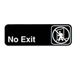 Vollrath 4508 No Exit Sign, 3 x 9-in, White-On-Black