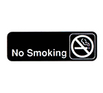 Vollrath 4513 No Smoking Sign, 3 x 9-in, White-On-Black