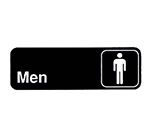 Vollrath 4515 Men Sign, 3 x 9-in, White-On-Black