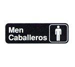 Vollrath 4566 Men Caballeros Sign, 3 x 9-in, White-On-Black
