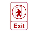 Vollrath 5609 Exit Sign, 6 x 9-in, Red-On-White