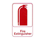 Vollrath 5618 Fire Extinguisher Sign, 6 x 9-in, Red-On-White