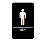 Vollrath 5635 Men Sign, Braille, 6 x 9-in, White-On-Black