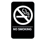 Vollrath 5638 No Smoking Sign, Braille, 6 x 9-in, White-On-Black