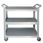 Rubbermaid FG409300BLA 40.625"L Polymer Bus Cart W/ (3) Levels, Shelves ...