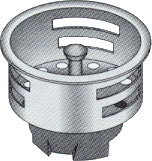 Krowne 23-152 Crumb Cup Fits 1.5in Drains, Stainless Steel, Rubber Stopper on Bottom