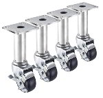 Krowne 28-117S 9-in Fryer Adjustable Caster Set w/ 3-in Wheel