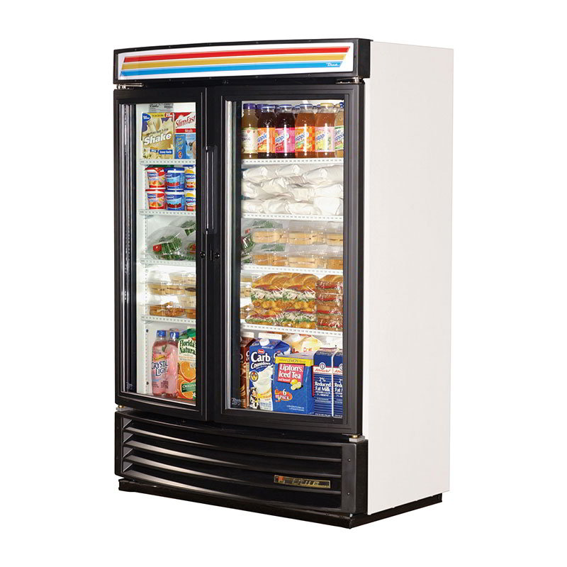 True GDM-35SL-RF-LD 40" Two-Section Refrigerated Display w/ Sliding Doors, Bottom Mount Compressor, 115v