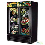 TRUE Refrigeration GDM-49FC Floral Merchandiser, 2 Section/Glass Doors, 4 Shelves, 49 cu ft
