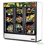 TRUE Refrigeration GDM-72FC Floral Merchandiser, 3 Section/Glass Doors, 6 Shelves, Black, 72 cu ft