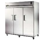TRUE Refrigeration TA3F-3S Freezer, Reach-In, 3 Section/ SS Doors, 9 Shelves, 85 cu ft