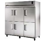 TRUE Refrigeration TA3F-6HS Freezer, Reach-In, 3 Section, 6 SS Half Doors, 9 Shelves, 85 cu ft