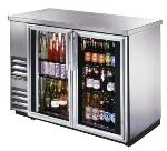 TRUE Refrigeration TBB-24-48G-S Back Bar Cooler w/ Glass Doors, All Stainless, (82) 6-Pack