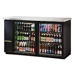TRUE Refrigeration TBB-24-60G Back Bar Cooler w/ Glass Door & Stainless Top, Black, (133) 6-Pack