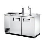 TRUE Refrigeration TDD-2CT-S 59 in Club Top Draft Beer Cooler, SS, 2 Faucets, 2 Door, Holds 2 Kegs
