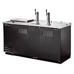 TRUE Refrigeration TDD-3CT 70 in Club Top Draft Beer Cooler, 2 Faucets, 2 Door, Holds 3 Kegs
