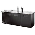 TRUE Refrigeration TDD-4CT 91 in Club Top Draft Beer Cooler, 2 Faucets, 3 Door, Holds 4 Kegs