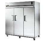 TRUE Refrigeration TG3F-3S Freezer, Reach-In, 3 Section/SS Doors, 9 Shelves, 85 cu ft